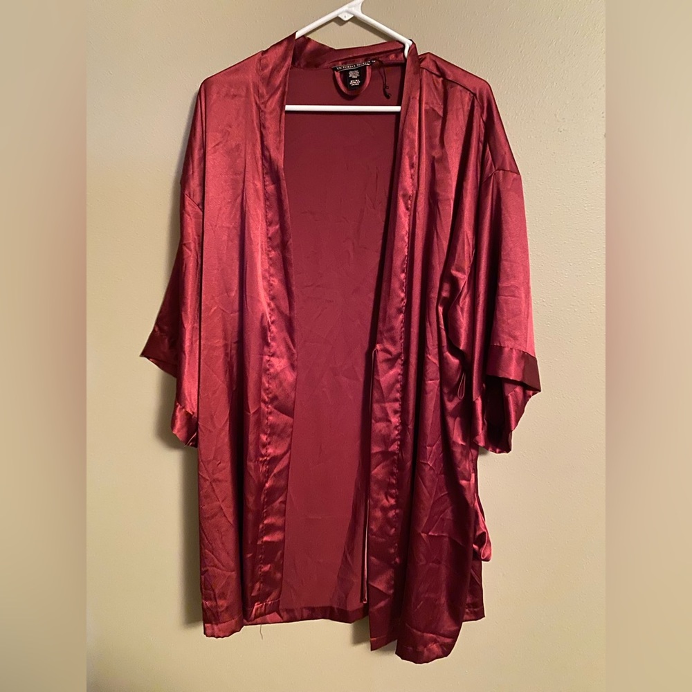 Red satin robe